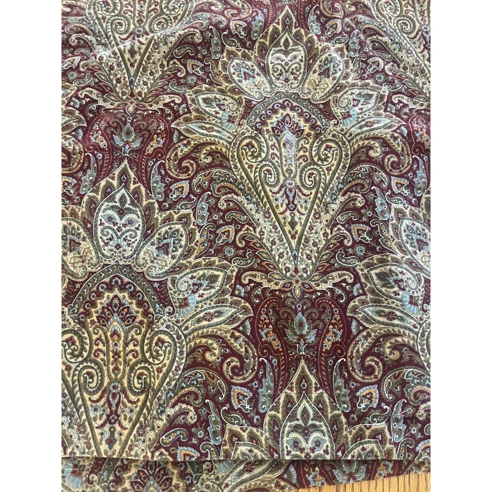 Vintage Tommy Hilfiger Pillow Shams Covers Set Pair Red Light Corduroy Paisley - Picture 4 of 13